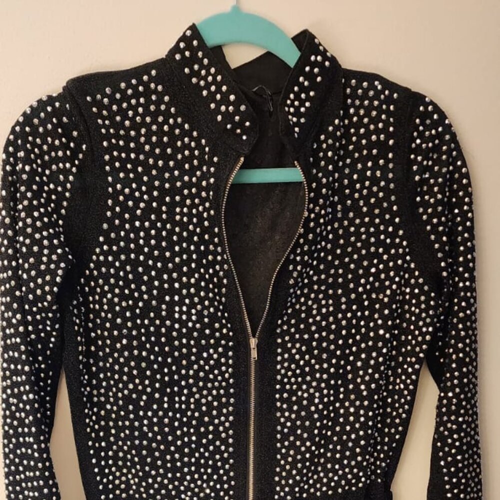 Women's Black Jumpsuit with Rhinestones